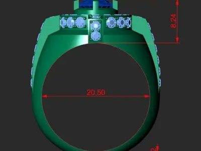 STYLISH MEN S RING WITH STONES Printable Model 3D print model