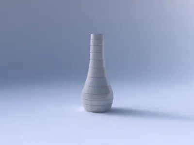 Vase curved 2 with hard horizontal dents 3D print model