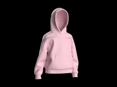 Kids female hoodie 3D model