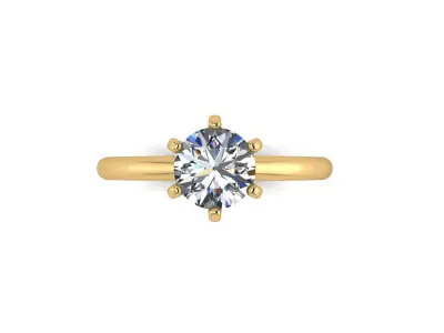 Solitaire Diamond Ring R10 3D print model
