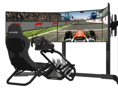 Playseat Trophy - Sim Racing Seat with 3 Monitors 3D model