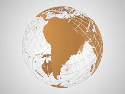 Globe News Skeleton Milk Tea Color 3D model