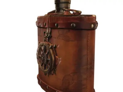 Vintage Nautical Flask Low-poly 3D model