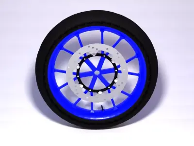 Bike wheel low poly 3D model