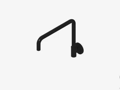 Sink Spout - Luxury - Sleek - Wall - Squareline - 240 Low-poly 3D model