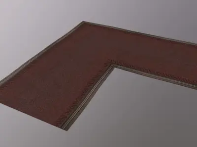 Floor Carpet Corner Low-poly 3D model