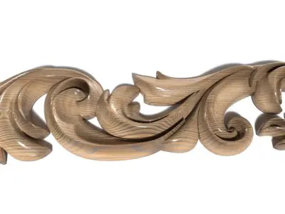 Cartouche-012 Ornate Decorative Scroll Bracket 3D model