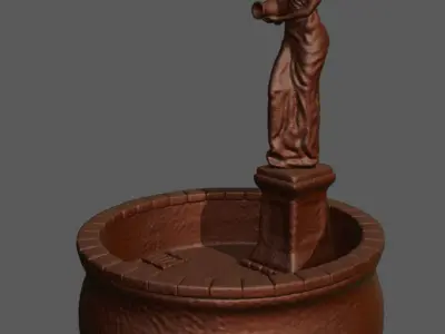 Woman Statue Working Fountain 3D Print 3D print model