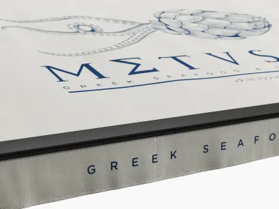 Awnings set for seafood restaurants 3D model