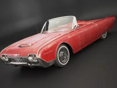 Thunderbird 1961 Convertible Used Low-poly 3D model