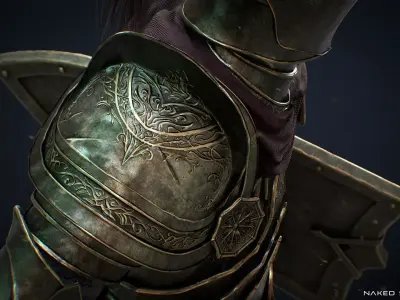 Dark crusader Knight - Game-ready Low-poly 3D model