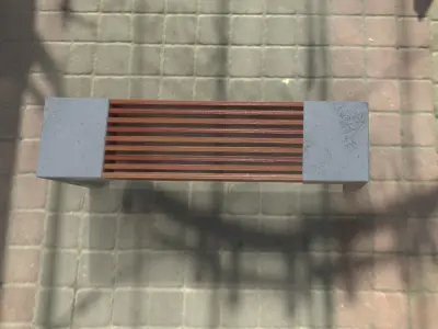 mall Park bench game ready  Low-poly 3D model