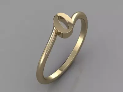 Alphabet Ring O 3D print model