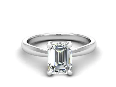 Engagement ring Linda emerald 3D print model