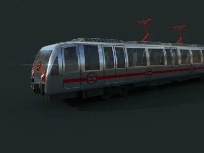 Metro Train Real world 3d Model Low-poly 3D model
