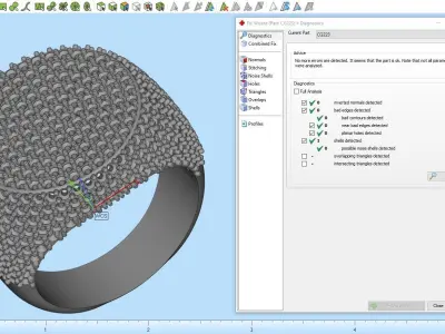 Signet ring with gems Size 19 3D print model
