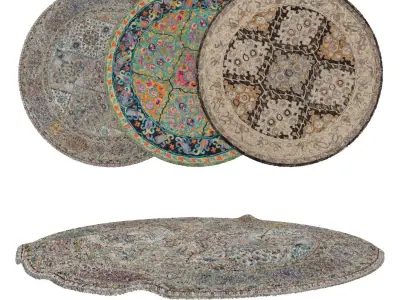 Round Rug Set 25 3D model