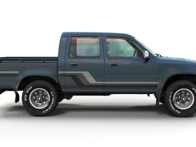 Toyota Hilux 4 door pickup Low-poly 3D model