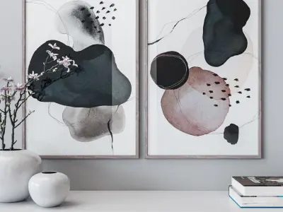 Set of large wall paintings 468 3D model