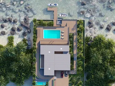 Casa Scene- Beach villa-Modern House 3D model
