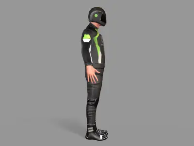 Biker boy  Low-poly 3D model