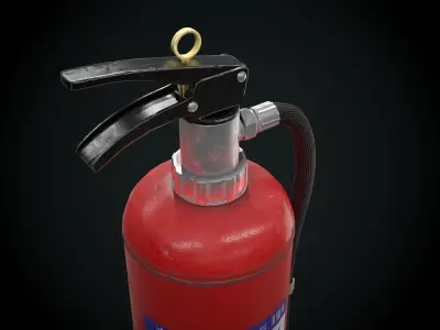 Japanese Fire extinguisher for Games Low-poly 3D model