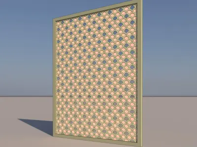 Wall Panel with Mirror 3D model