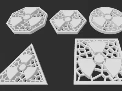 Nuclear Radiation Hazard Warning Signs 3D print model