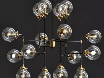 Bistro Globe Clear Glass Chandelier 16 3D model