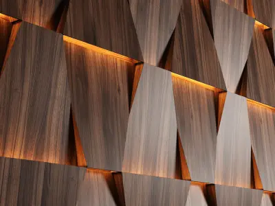 Wooden led panels 3D model