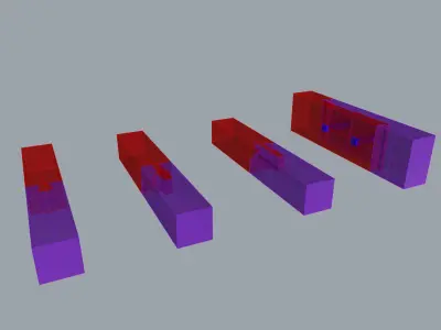 wood joint set 1 3D model