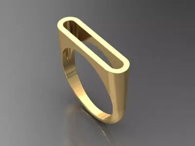 alphabet ring letter O 3D print model