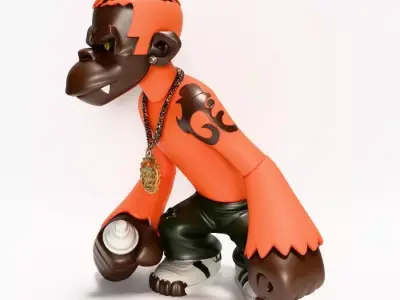  Street Culture Spray Dennis Rodman Kong hip hop Graffiti toy 3D print model