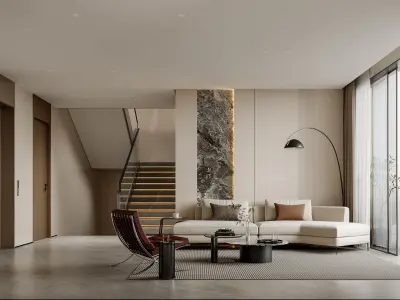 Luxury villa interior 3D model