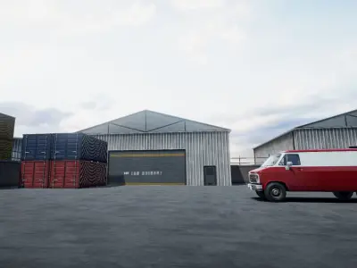 80s Industrial Van unity asset Low-poly 3D model