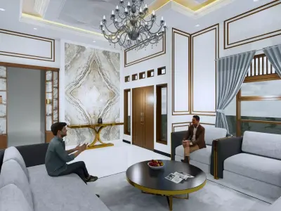 Luxury Interior Design Guest Room Living Room 3D model