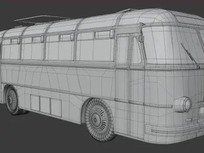 LAZ 695 Lviv high and low poly 3D model