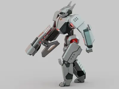 FIGHTER ROBOT XERA Rigged for Unreal Engine - Unity - MIXAMO  3D model