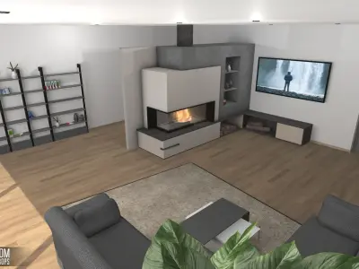 Master room - interior and props Low-poly 3D model