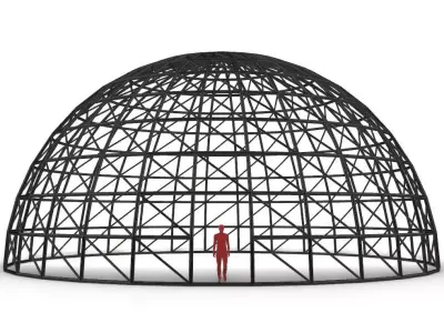 Dome wire-frame structure with Diagonal reinforcement v3 3D model