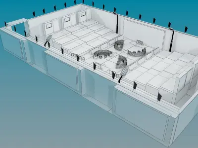 Soccer Football Goal Stadium Cafe Layout a542 3D model