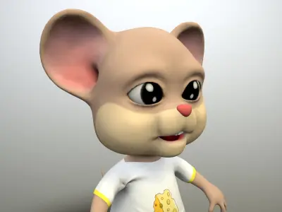 cartoon mouse Low-poly 3D model shop