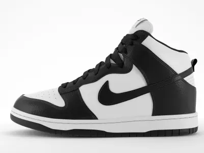 Nike Dunk High Black PBR Low-poly 3D model