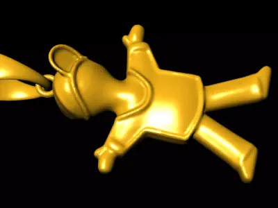 Rap kid pendant charms - one inch pendant 3D print model