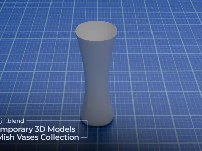 Contemporary 3D Models for Stylish Vases Collection Low-poly 3D model