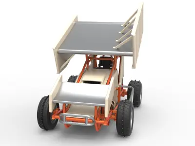 Winged Sprint car for Ice Scale 1 to 25 3D print model