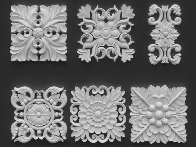 CNC Sculpted Ornament Pack VOL 3 3D print model