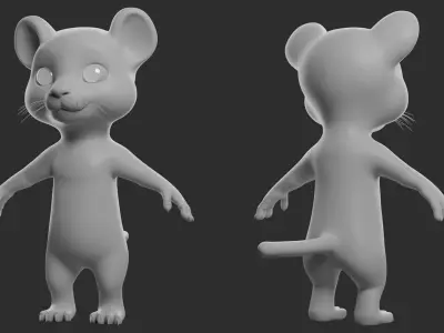 Cartoon  Tiger II Basemesh  Low-poly 3D model