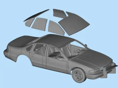 STL printable rc cars body Chevy Impala SS and Bonus  3D print model