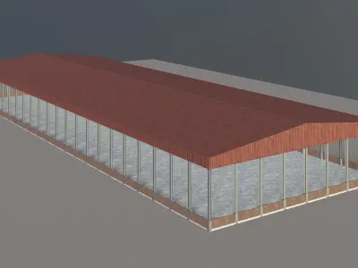 Warehouse with clear space 3D model